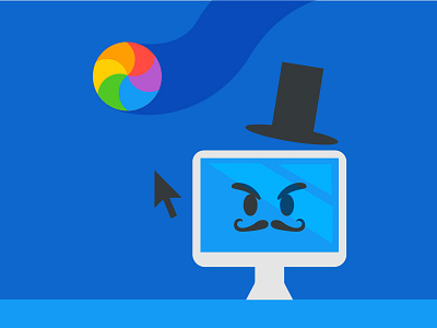 Mean Screen beach ball of death circus emoji illustration mac metaphorical vector