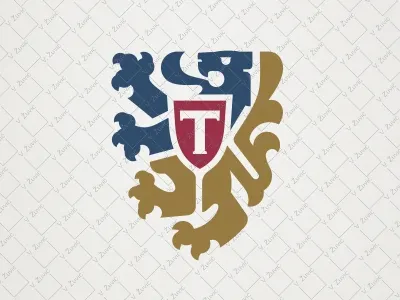 Letter Lion Logo heraldry letter m letter t lion logo logo for sale power shield strength strong