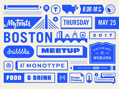 MyFonts Boston Dribbble Meetup boston city dribbble fonts illustration meet up monotype myfonts type