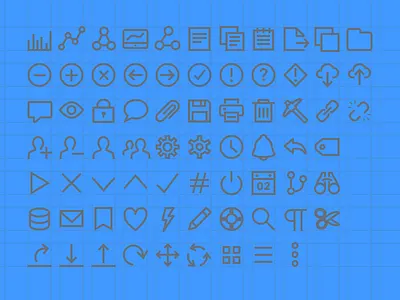 Custom Line Icons alert arrow bar blue bookmark check icons lifesaver tag