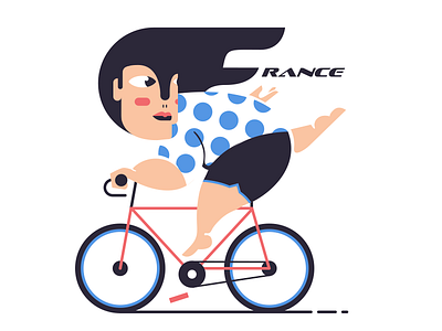 Tour de France bike france girl sticker mule tour de france