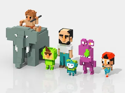 Voxel Characters 2.0 3d cartoon characters colombia magicavoxel minecraft pixel pixelart voxel voxelart