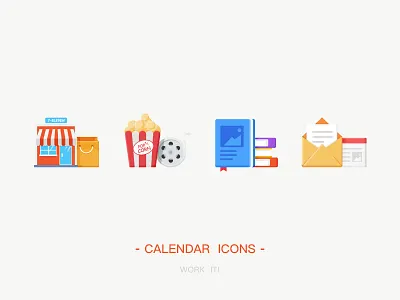 Calendar Icons book email icons movies shop ui