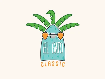 El Gato branding illustration logo