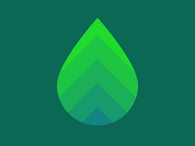 JH- Leaf Drop brand clean color drop gradient green leaf lines logo modern nature water