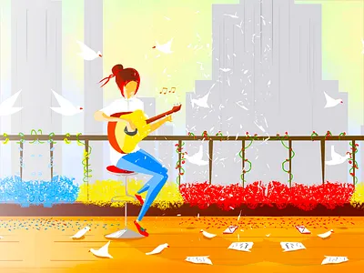 Rhythms artwork colors guitar jhalla jhallaarts memories music notes rhythm still top