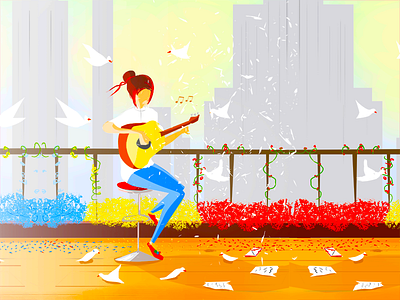 Rhythms artwork colors guitar jhalla jhallaarts memories music notes rhythm still top