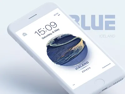 Iceland rivers - Blue（Eyjafjallajökull） 3d art c4d graphical iceland scenery