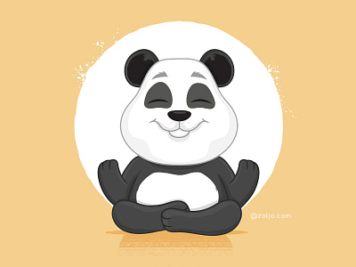 Panda Yogi animal bear cartoon cute illustration meditation panda t shirt vector yoga yogi