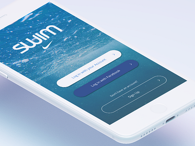 Nike Swim Concept App app ios log in nike sign up ui