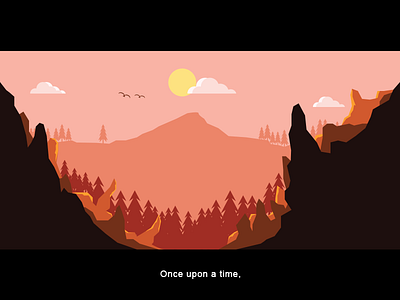 Once Upon A Time flat flat illustration landscape vector