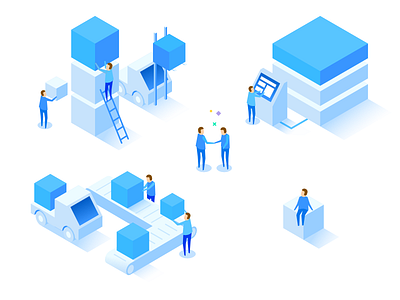 Isometric / Icons build delivery deploy hello icon set icons isometric