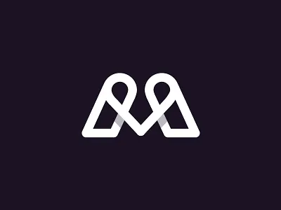 M letter line logo logotype m symbol
