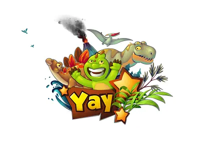 Yay character character design concept concept art dinosaurs game game design illustration kids ui