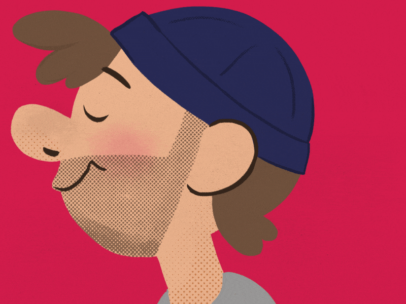 How're you doin'? animate animation cel character design frame framebyframe halftone kylebrush loop photoshop