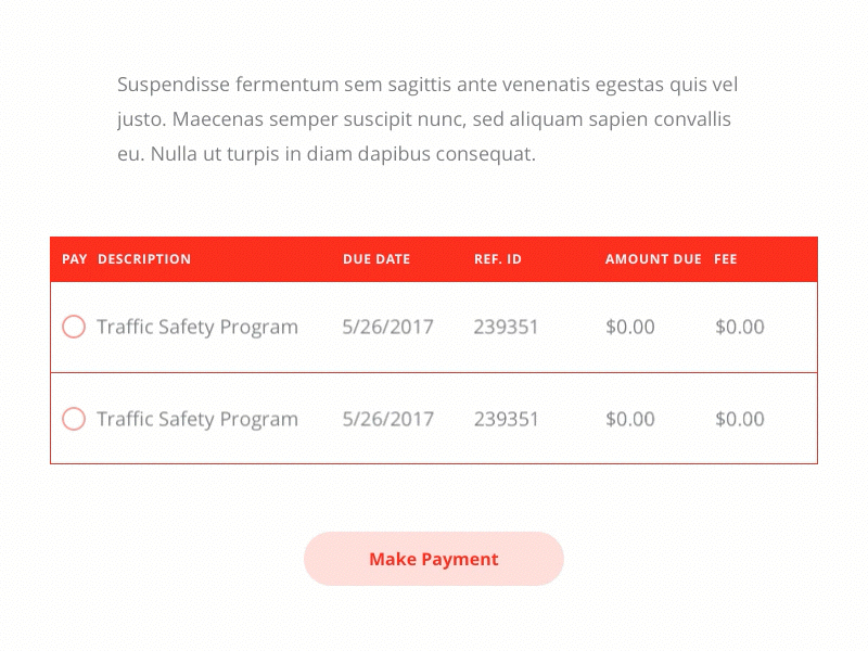 Simple, Tidy Multi-Select Interaction checkout interaction interaction design javascript multi select payment select table