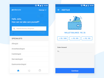 Medical App UI add fund consultation doctors hospitals material design medical