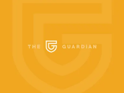 Gee brand clean gold guardian identity letter logo mark shield simple thick lines