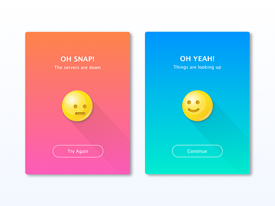 Flash message daily ui emojis faces flash message fun gradient illustration ux