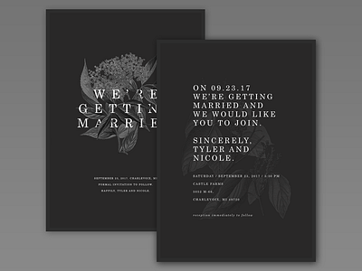 Wedding Invitations dark invitation marriage married print wedding