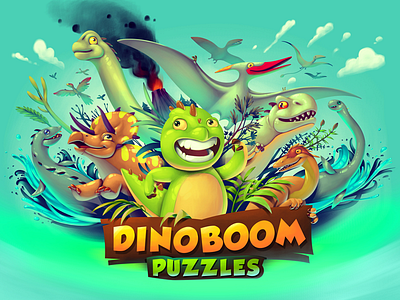 Dinoboom character character design concept concept art dinosaurs game game design illustration kids ui