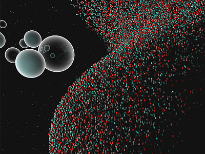Space meeting 3d black c4d color dark future illustration isometric particle sky space star