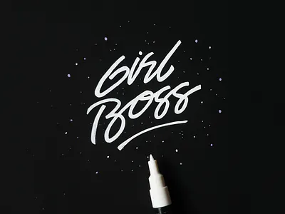 Girl Boss black boss design girl lettering posca white