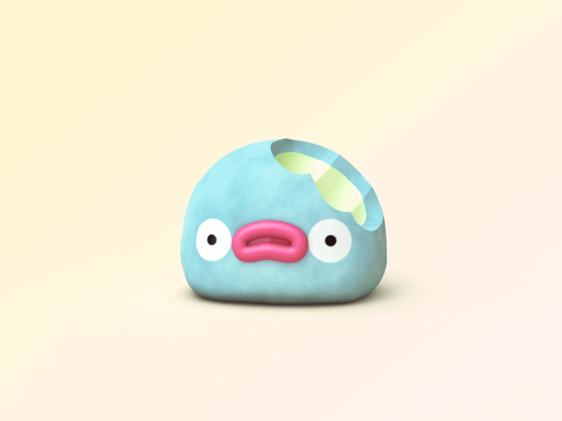 Mr. Mochi 3d bite c4d character cinema 4d dessert eat food gif mochi