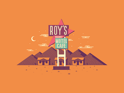 Roy's Motel Cafe california desert design graphic design illustration mohave desert mountain route66 vector