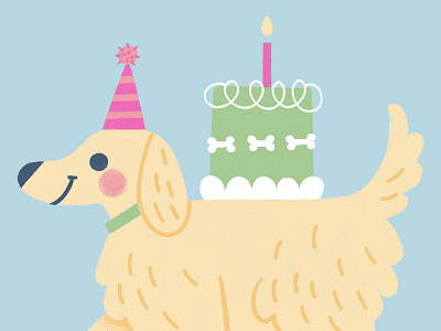 Puppy party birthday cake cute dog happy hat illustration party pet photoshop puppy