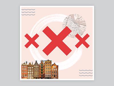 024/100: the dam amsterdam city lettering map minimal monogram travel type typography urban xxx