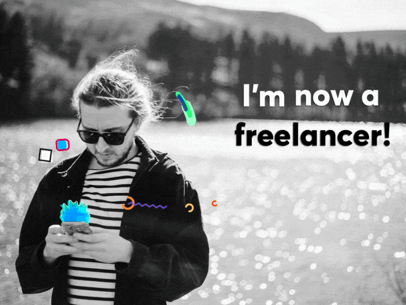 I'm now a freelancer! animation colour freelance graphics motion photography shapes