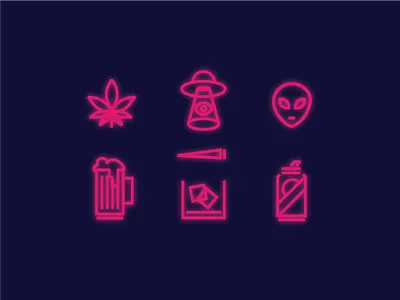 Weekend Icon's alien beer icons pbr scotch ufo weed weekend whiskey