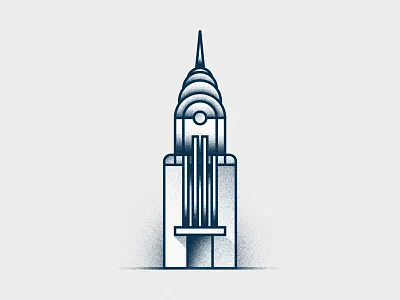 Chrysler architecture artdeco building chrysler grain illustration new york ny usa