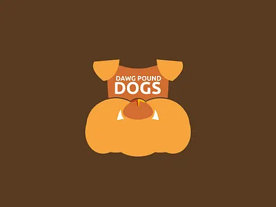Dawg Pound Dogs: Specialty Hot Dogs brown business design hot dog hot dog stand logo orange