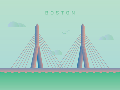 Boston boston bridge gradient travel