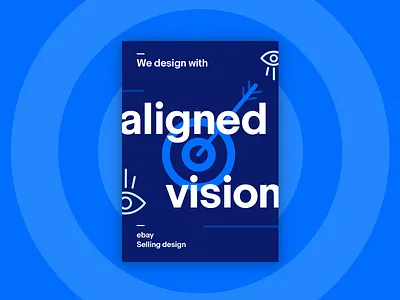 Ebay Poster - Aligned Vision blue bullseye ebay eye eyes icon icons illustration monochromatic poster target