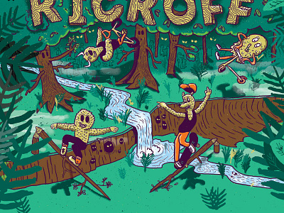 Spring forest skatepark madness illustration monsterparks