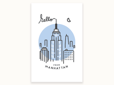 NYC Greetings 1/5 cityscape drawing illustration linework new york night nyc urban