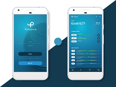 Waterpods UI design button design diseño login ui ux