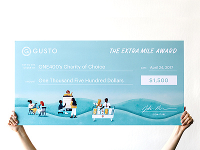 The Extra Mile Award award branding check custom illustration photography