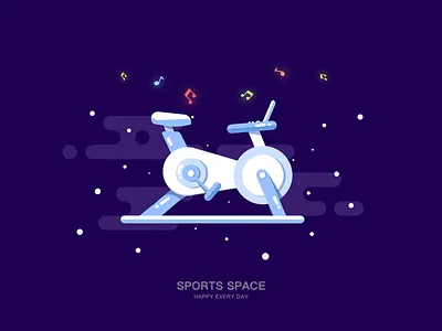 Healthy Lifestyle cycling dynamic illustration movement music