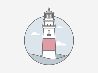 Sankaty Head Light illustration landmark landscape lighthouse ocean simple vector