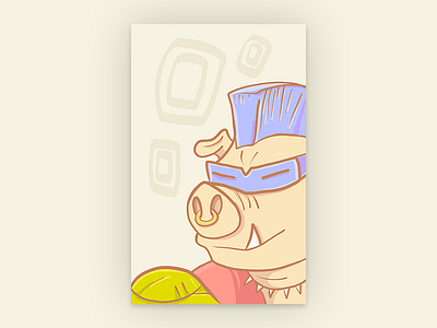 Bebop cartoon drawing illustration poster sketch