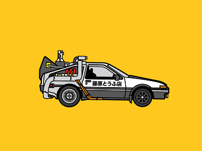 Initial D-Lorean back to the future delorean drift fujiwara tofushop initial d