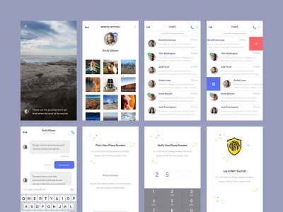 Chatify Messenger App UI Kit │designerbundle.com apple design chat ui chat ui kit design bundle design template ios ios app design mobile design ui ui kit user interface ux