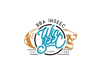 Logo Inseec Bde Studio Thil Dribble animal badge ball ballon football inseec logo sport thil tiger tigre winseec