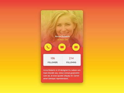 Profile Screen UI android app ios iphone mobile profile screen social ui ux