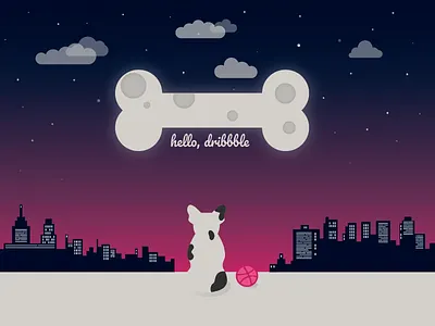 Debut Shot ball debut dog dribbble first shot illustration