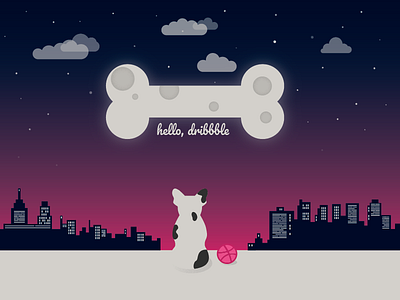 Debut Shot ball debut dog dribbble first shot illustration